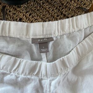 White linen j Jill pull on pants